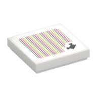 Tile 2 x 2 with Engine and Barcode Print (Sticker) (White)
