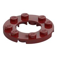 Plate Round 4 x 4 with 2 x 2 Round Opening (Dark Red)