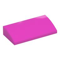 Brick Curved 2 x 4 x 2/3 No Studs, with Bottom Tubes (Dark Pink)