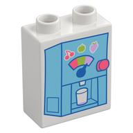 Duplo Brick 1 x 2 x 2 with Soft Serve Machine Print (White)