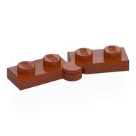 Hinge Plate 1 x 4 Swivel Top / Base - Hollow Clip [Complete Assembly] (Dark Orange)