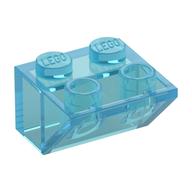 Brick Sloped Inverted 45° 2 x 2 [No Bottom Pin, Bar-sized Stud Holes] (Trans-Light Blue)