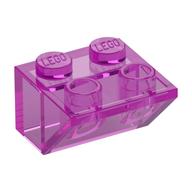 Brick Sloped Inverted 45° 2 x 2 [No Bottom Pin, Bar-sized Stud Holes] (Trans-Dark Pink)