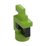 Animal Body Part, Bird, Chicken/Parrot Head Pixelated with Black Eyes and Beak Pattern (Lime)
