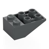 Brick Sloped Inverted 33° 3 x 2, Connections between Studs, Round Bottom Pin (Dark Bluish Gray)