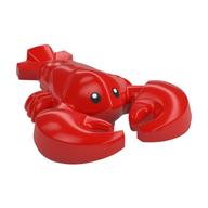 Animal, Lobster with Large Black Eyes with White Pupils Print (Red)