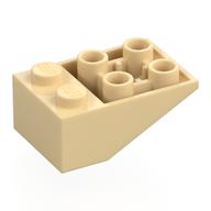 Brick Sloped Inverted 33° 3 x 2, Connections between Studs, Round Bottom Pin (Tan)