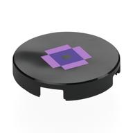 Tile Round 2 x 2 with Pixelated Lavender/Dark Purple Eye Print (Black)