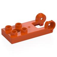 Duplo Plate 2 x 3 with 4 Studs and Reinforced Hinge (Reddish Orange)