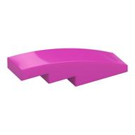 Brick Curved 4 x 1 No Studs [Stud Holder with Symmetric Ridges] (Dark Pink)