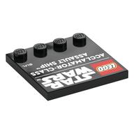 Plate Special 4 x 4, Studs on One Edge with 'LEGO STAR WARS ACCLAMATOR-CLASS ASSAULT SHIP' Print (Black)