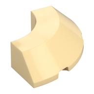 Brick Round Corner 4 x 4 x 1 with Bottom Cut Outs, No Studs, Flat Top (Tan)