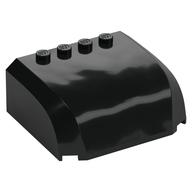 Windscreen 5 x 6 x 2 Triple Curved Top Canopy with 4 Studs (Black)