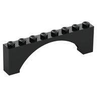 Brick Arch 1 x 8 x 2 Raised (Black)