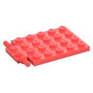Plate Special 4 x 6 with Trap Door Hinge [Long Pins] (Coral)
