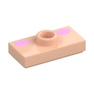 Plate Special 1 x 2 with 1 Stud (Jumper) with Dark Pink Ovals (Cheeks) Print (Light Nougat)