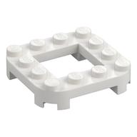 Plate Round Corners 4 x 4 x 2/3 Circle with 2 x 2 Opening (White)
