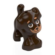 Animal, Dog, Small Standing with Medium Nougat Face, Eyebrows Print (Dark Brown)