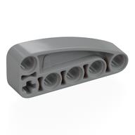 Technic Beam 2 x 5 L-Shape with Quarter Ellipse Thick (Light Bluish Gray)