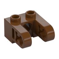 Technic Brick 1 x 2 with Hole and Dual Beam Extensions (Reddish Brown)