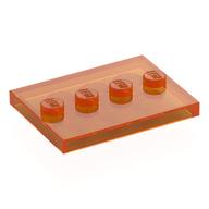 Plate Special 3 x 4 with 1 x 4 Center Studs [Plain] (Trans-Orange)
