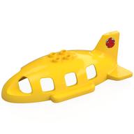 Duplo Airplane Midsize Fuselage Upper with Tail with Red Bunny Print (Yellow)