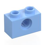 Technic Brick 1 x 2 [1 Pin Hole] (Bright Light Blue)