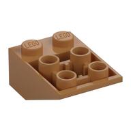 Brick Sloped Inverted 33° 3 x 2, Connections between Studs, Ovoid Bottom Pin (Medium Nougat)