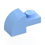 Brick Curved 1 x 2 x 1 with Curved Top (Bright Light Blue)