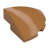 Brick Round Corner, Curved 3 x 3 x 1 Quarter Circle (Medium Nougat)