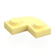 Plate Round Corner 2 x 2 with 1 x 1 Cutout (Bright Light Yellow)
