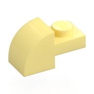 Brick Curved 1 x 2 x 1 with Curved Top (Bright Light Yellow)