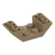 Brick Sloped Inverted 45° 4 x 2 Double with 2 x 2 Recessed (Dark Tan)