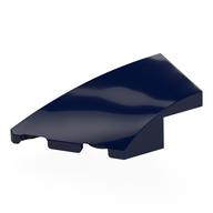 Brick Wedged, Curved 4 x 2 with Stud Notch Left (Dark Blue)