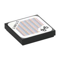 Tile 2 x 2 with Landship, 'START' and Barcode Print (Sticker) (Black)