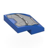 Brick Curved 2 x 2 x 2/3 with Iron Man Mark 38 Mask Print (Blue)