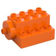 Duplo Brick 4 x 4 x 2 with Large Rotor Mounting (Ferris Wheel) (Orange)