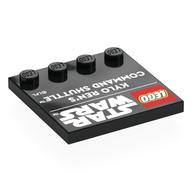 Plate Special 4 x 4, Studs on One Edge with 'LEGO STAR WARS KYLO REN'S COOMAND SHUTTLE' Print (Black)