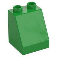 Duplo Brick 2 x 2 x 2 Slope (Bright Green)