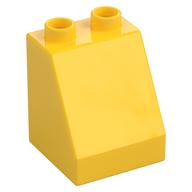 Duplo Brick 2 x 2 x 2 Slope (Yellow)