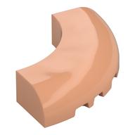 Brick Round Corner 5 x 5 x 1 Curved, Bottom Cut Outs, No Studs, 9 Bottom Tubes (Nougat)