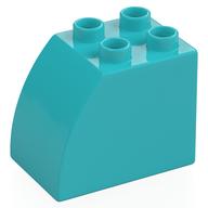 Duplo Brick 2 x 3 x 2 with Curved Top (Medium Azure)
