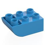 Duplo Brick 2 x 3 with Curved Bottom (Dark Azure)