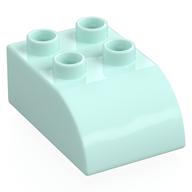 Duplo Brick 2 x 3 with Curved Top (Light Aqua)