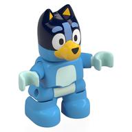 Duplo Figure Dog Small with Dark Blue Head, Light Aqua Chest, Hands (Bluey) (Medium Blue)