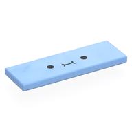 Tile 2 x 6 with Face, Tight Mouth Print (Bright Light Blue)