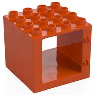Duplo Door / Window Frame 4 x 4 x 3 with Thin Top (Reddish Orange)