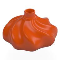 Duplo Cake Swirl Decoration with Top Stud (Reddish Orange)