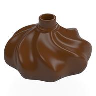 Duplo Cake Swirl Decoration with Top Stud (Reddish Brown)