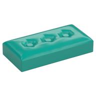 Duplo Tile 2 x 4 with Cushion Pattern (Dark Turquoise)